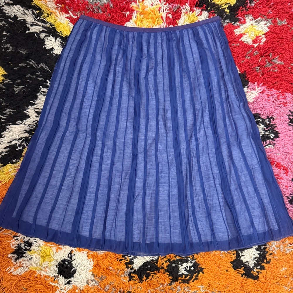 NIC+ZOE Blue Sheer-Striped A-Line Skirt